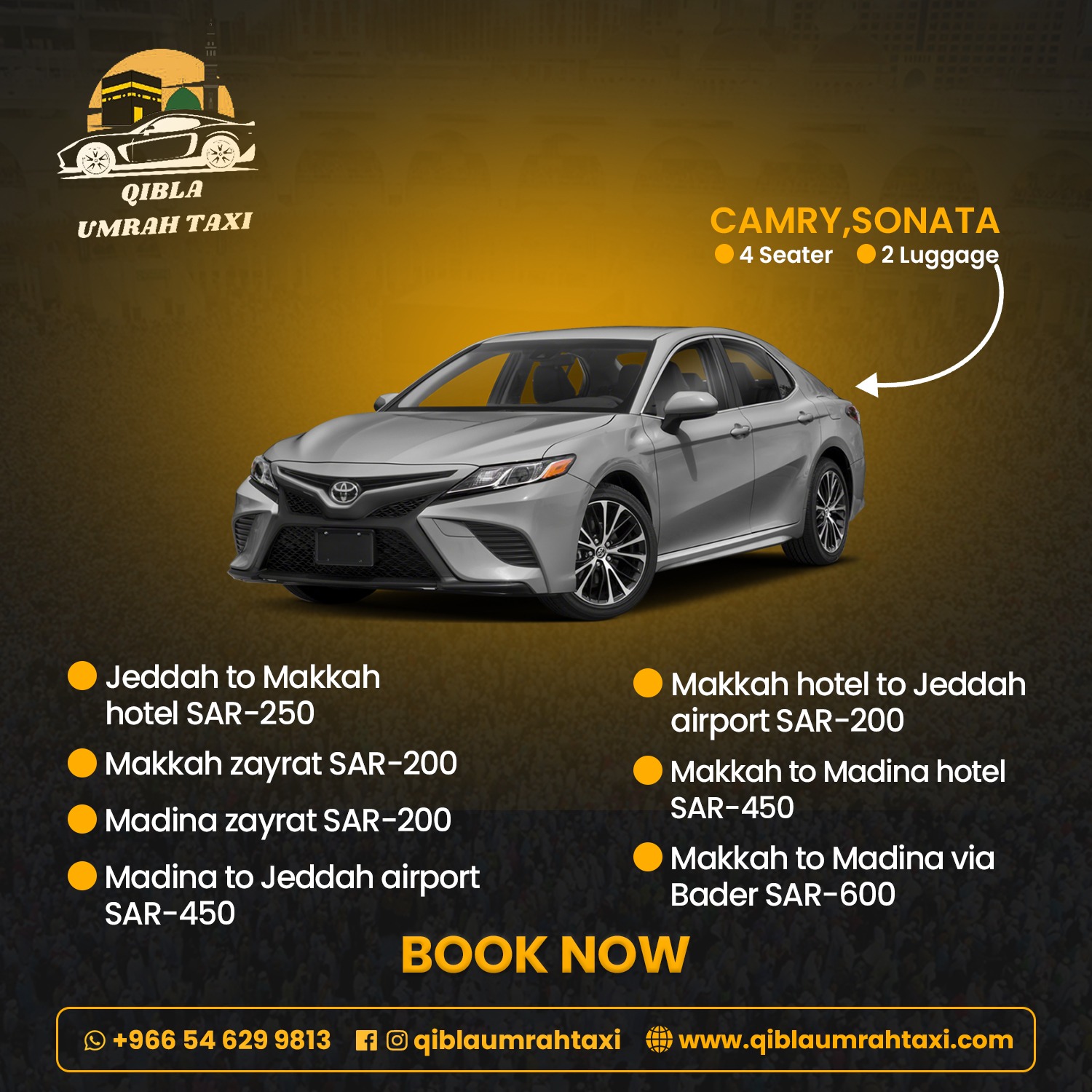 Affordable Umrah Taxi Package - Qibla Taxi Pricing Details