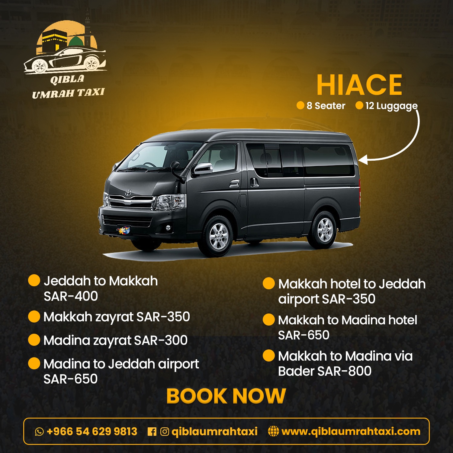 Exclusive VIP Umrah Taxi Package with Private Chauffeur